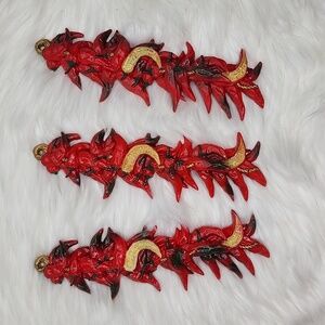 (3) Decorative Hanging Red Chili Peppers Wall Decor